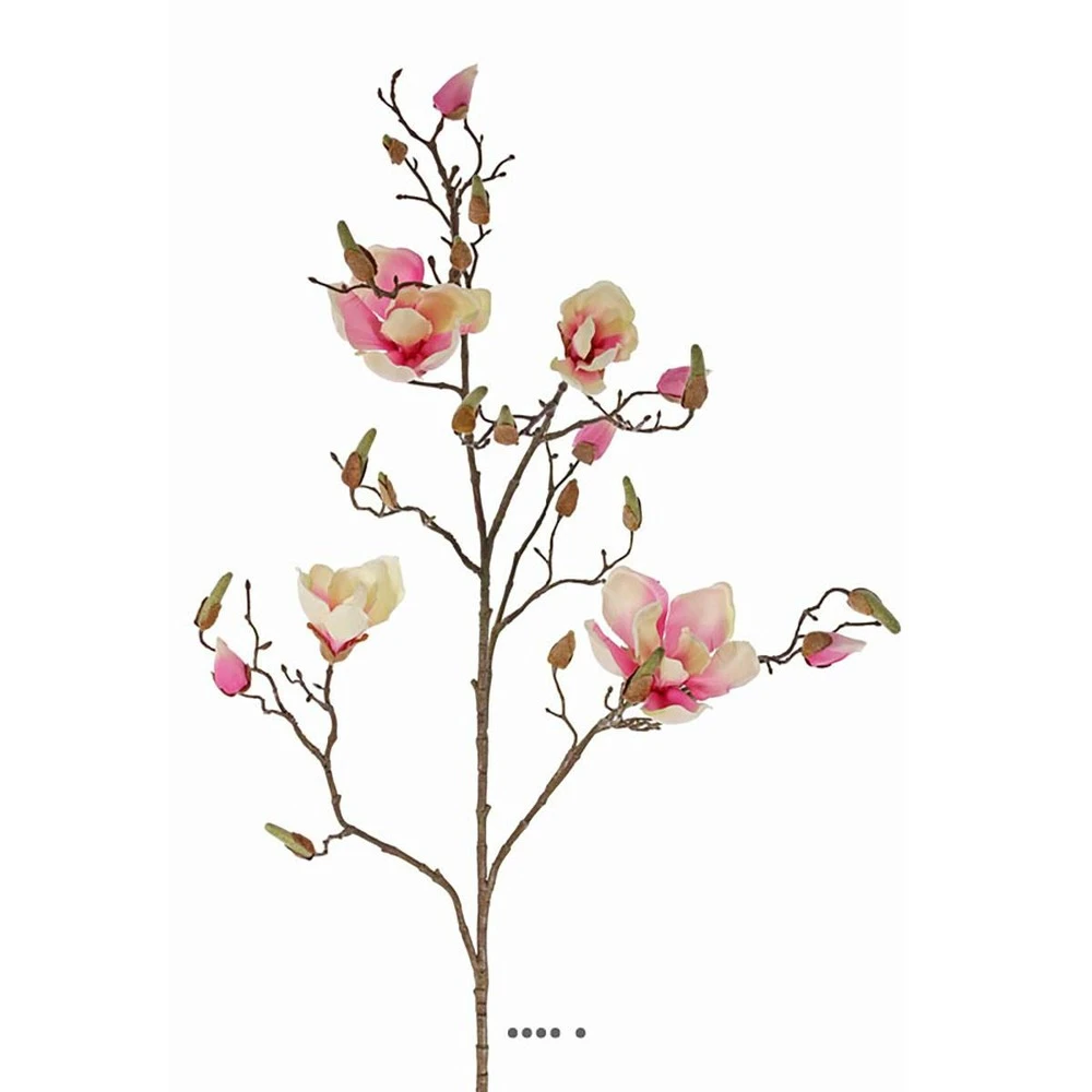 Branche De Magnolia Artificiel 4 Fleurs 22 Boutons H 107 Cm Rose Pâle - Couleur: 4 Branche De Magnolia Artificiel 4 Fleurs 22 Boutons H 107 Cm Rose Pâle - Couleur: – Image 2