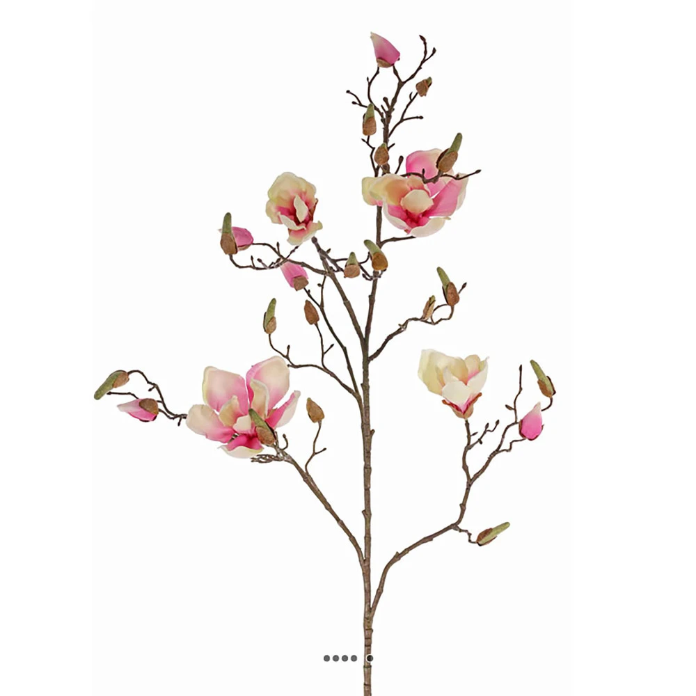 Branche De Magnolia Artificiel 4 Fleurs 22 Boutons H 107 Cm Rose Pâle - Couleur: 3 Branche De Magnolia Artificiel 4 Fleurs 22 Boutons H 107 Cm Rose Pâle - Couleur: