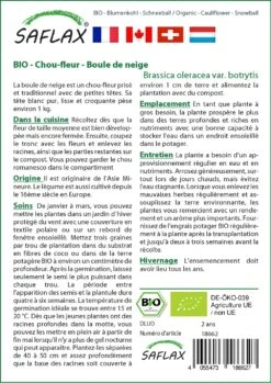 Kit De Culture - Bio - Chou-fleur - Boule De Neige - 70 Graines - Brassica Oleracea Var. Botrytis -Jardinoux Soldes Magasin 6406413d407ee0.82661291