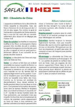 Kit De Culture - Bio - Ciboulette De Chine - 100 Graines - Allium Tuberosum -Jardinoux Soldes Magasin 6406414b121373.86359171
