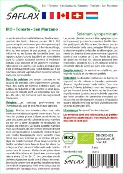 Kit De Culture - Bio - Tomate - San Marzano - 15 Graines - Solanum Lycopersicum -Jardinoux Soldes Magasin 6406416b5ce855.63143376
