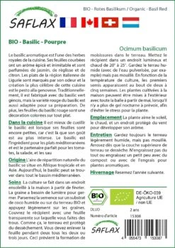 Kit De Culture - Bio - Basilic - Pourpre - 400 Graines - Ocimum Basilicum 11 Kit De Culture - Bio - Basilic - Pourpre - 400 Graines - Ocimum Basilicum -Jardinoux Soldes Magasin 640641778d8a61.41878619