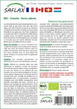 Kit De Culture - Bio - Tomate - Verte Zébrée - 10 Graines - Solanum Lycopersicum -Jardinoux Soldes Magasin 640641b0524e49.03619157