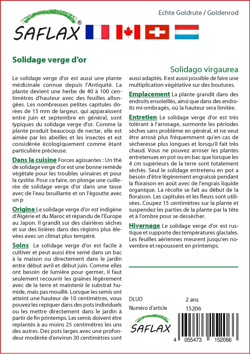 Kit De Culture - Solidage Verge D'or - 100 Graines - Solidago Virgaurea 5 Kit De Culture - Solidage Verge D'or - 100 Graines - Solidago Virgaurea – Image 3