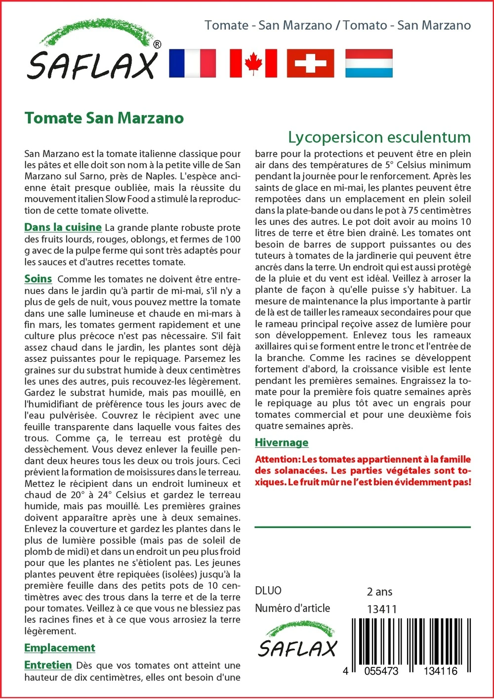 Kit De Culture - Tomate San Marzano - 10 Graines - Lycopersicon Esculentum 5 Kit De Culture - Tomate San Marzano - 10 Graines - Lycopersicon Esculentum – Image 3
