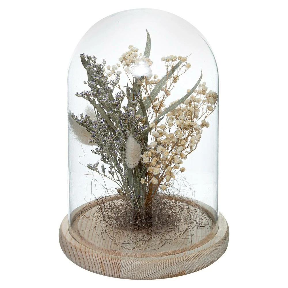 Fleurs Séchées Sous Cloche "folk" H26 Cm 4 Fleurs Séchées Sous Cloche "folk" H26 Cm – Image 2