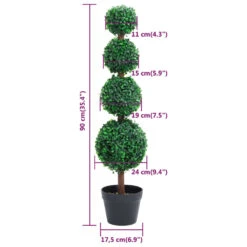 VIDAXL Plante De Buis Artificiel Avec Pot Forme De Boule Vert 90 Cm -Jardinoux Soldes Magasin 68e5405c0efe6fd7
