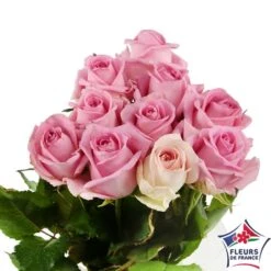 Botte 10 Roses ''Fleurs De France'' H.50cm Coloris Variables -Jardinoux Soldes Magasin 907464 003